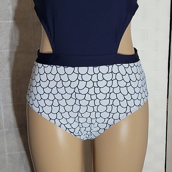 GABI NAVY SCALE PRINT ONE-PIECE SWIMSUIT - Picture 10 of 15